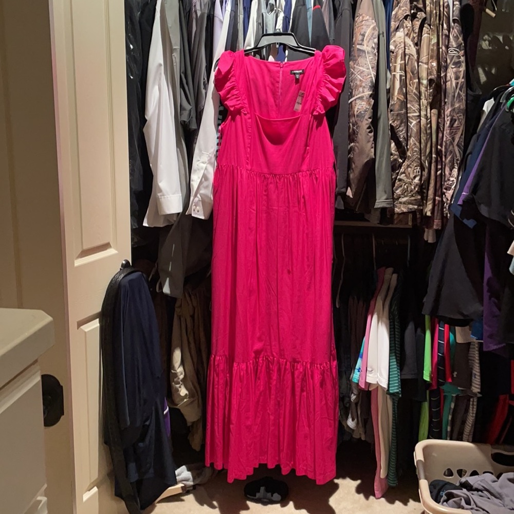 NWT Express Hot Pink Maxi Dress